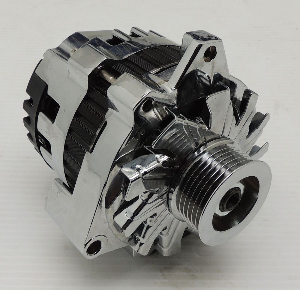 Universal Serpentine 130 Amp High Output Chrome Alternator
