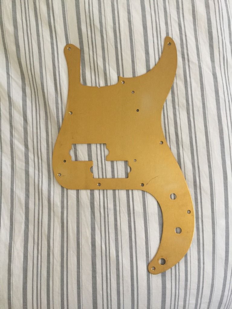 Sold Fender Precision Bass Gold Anodized Pickguard from Roadworn Bass