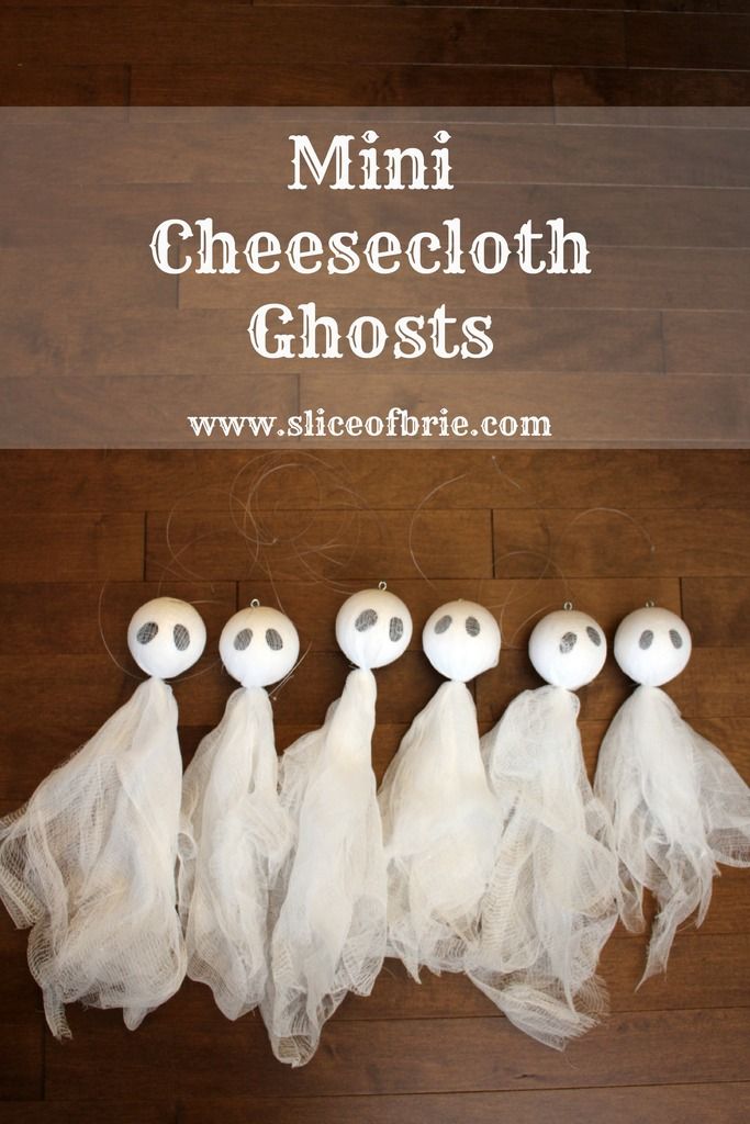 mini cheesecloth ghosts