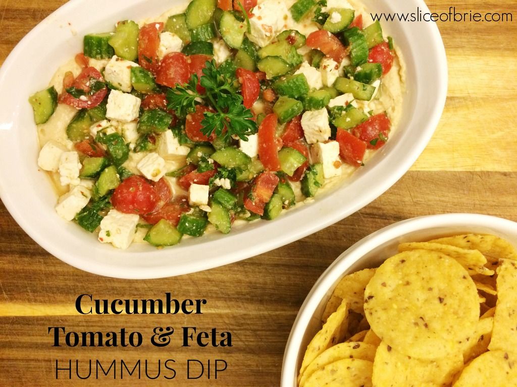 Cucumber Tomato & Feta Hummus Dip