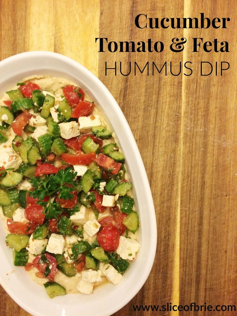 Cucumber Tomato & Feta Hummus Dip