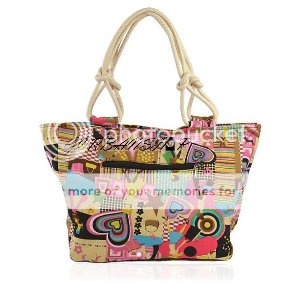 Women Canvas Handbag Large Capacity Shopping Summer Tote Shoulder Beach ...